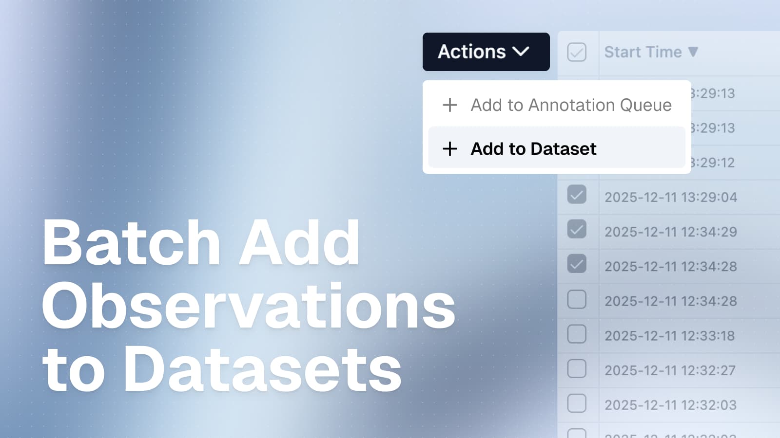 Batch Add Observations to Datasets